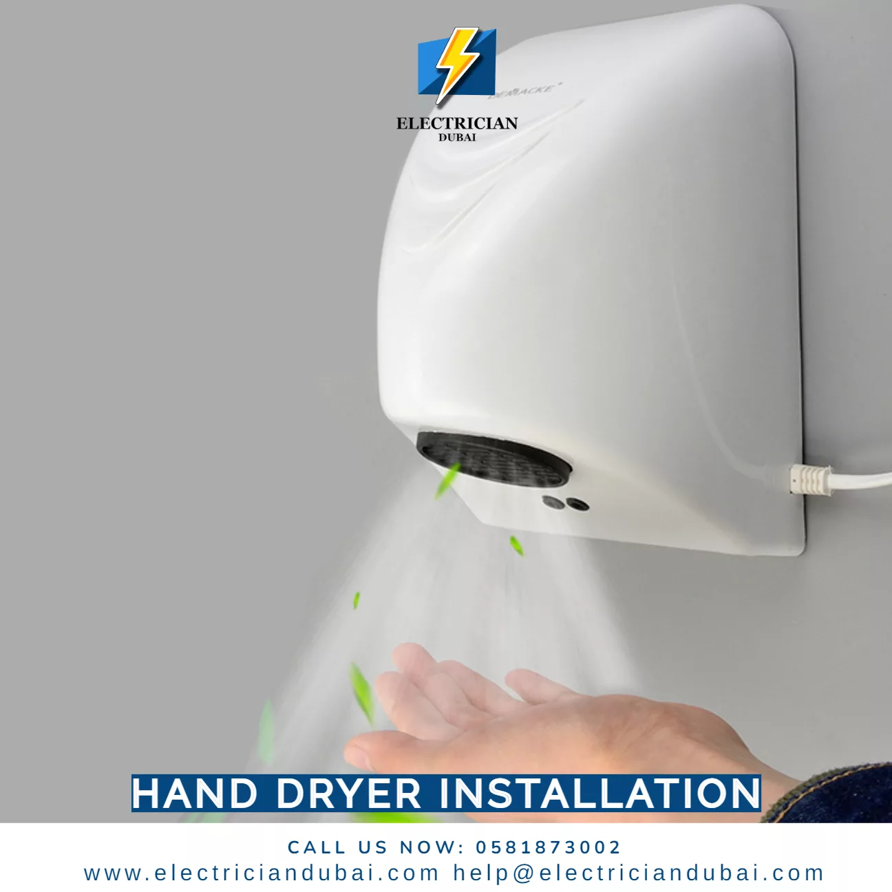 Hand dryer installation