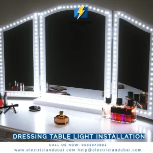 Dressing table light installation 